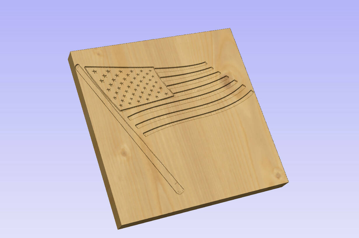 American Flags Set Dxf