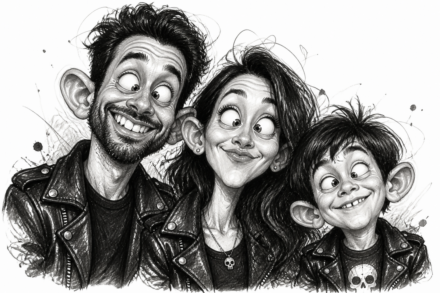 Funny family of three