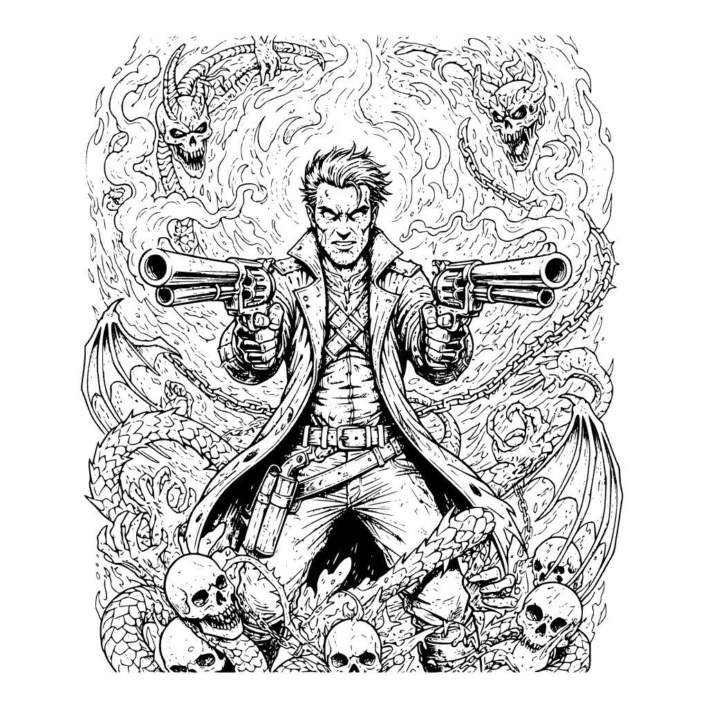 The gunman from hell - Vector file